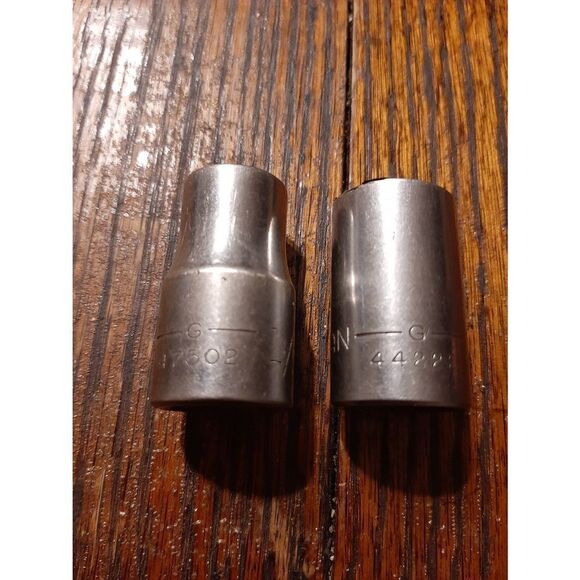 Vintage Lot 2 Craftsman Sears 1/2"  1/2" Drive Sockets G44222 G47502 USA - Picture 1 of 5